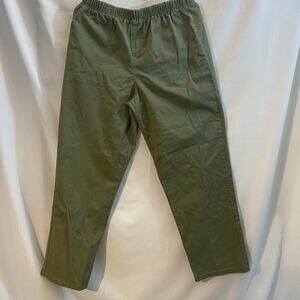 Olive Green chinos pull on pants size 10 cotton blend EUC